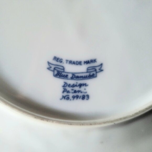 Blue Danube Porcelain Dessert Stand /Tidbit Tray Floral Pattern & Brass Handle - Picture 5 of 6